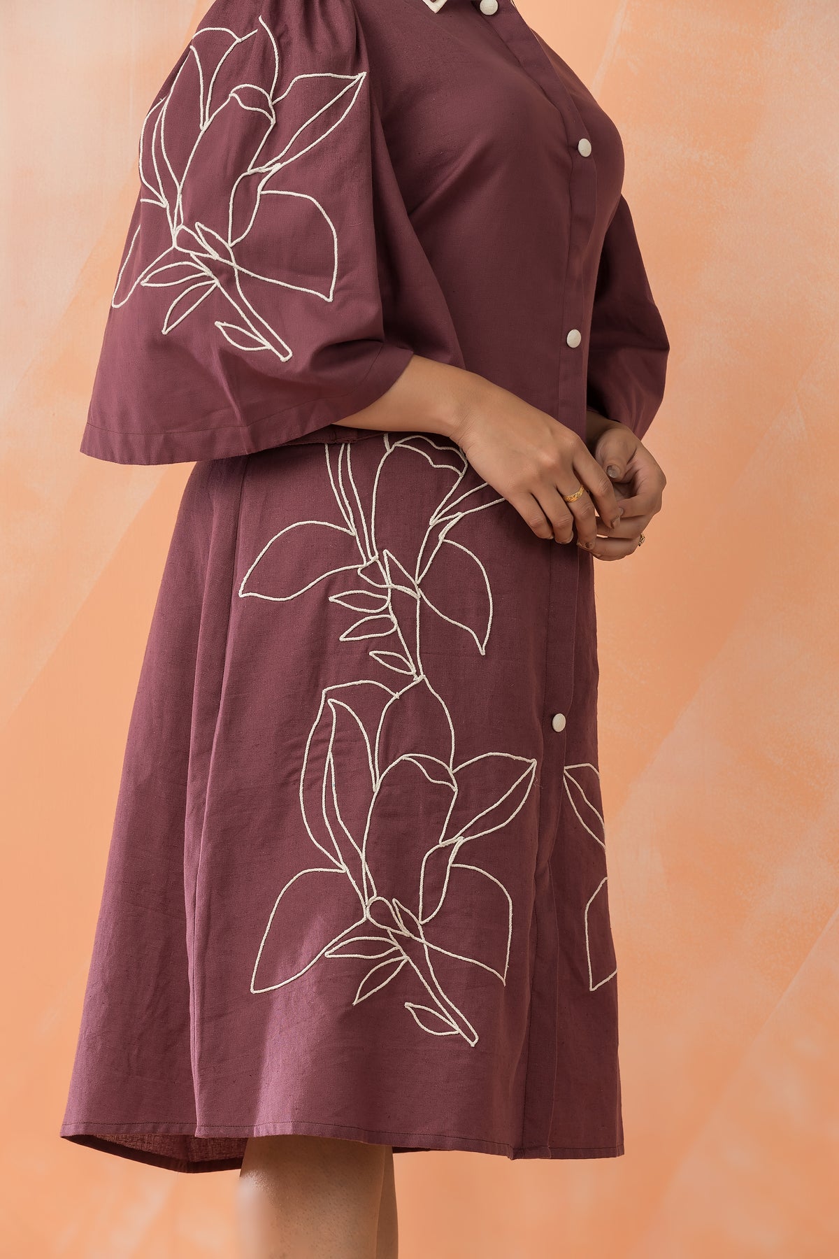 Knee Length Designer Cotton Dress