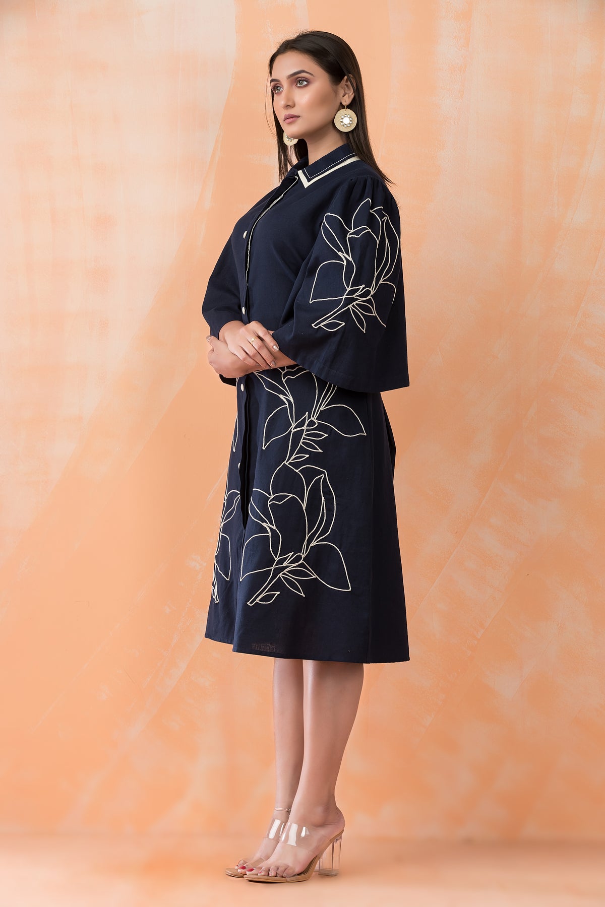 Knee Length Designer Cotton Dress