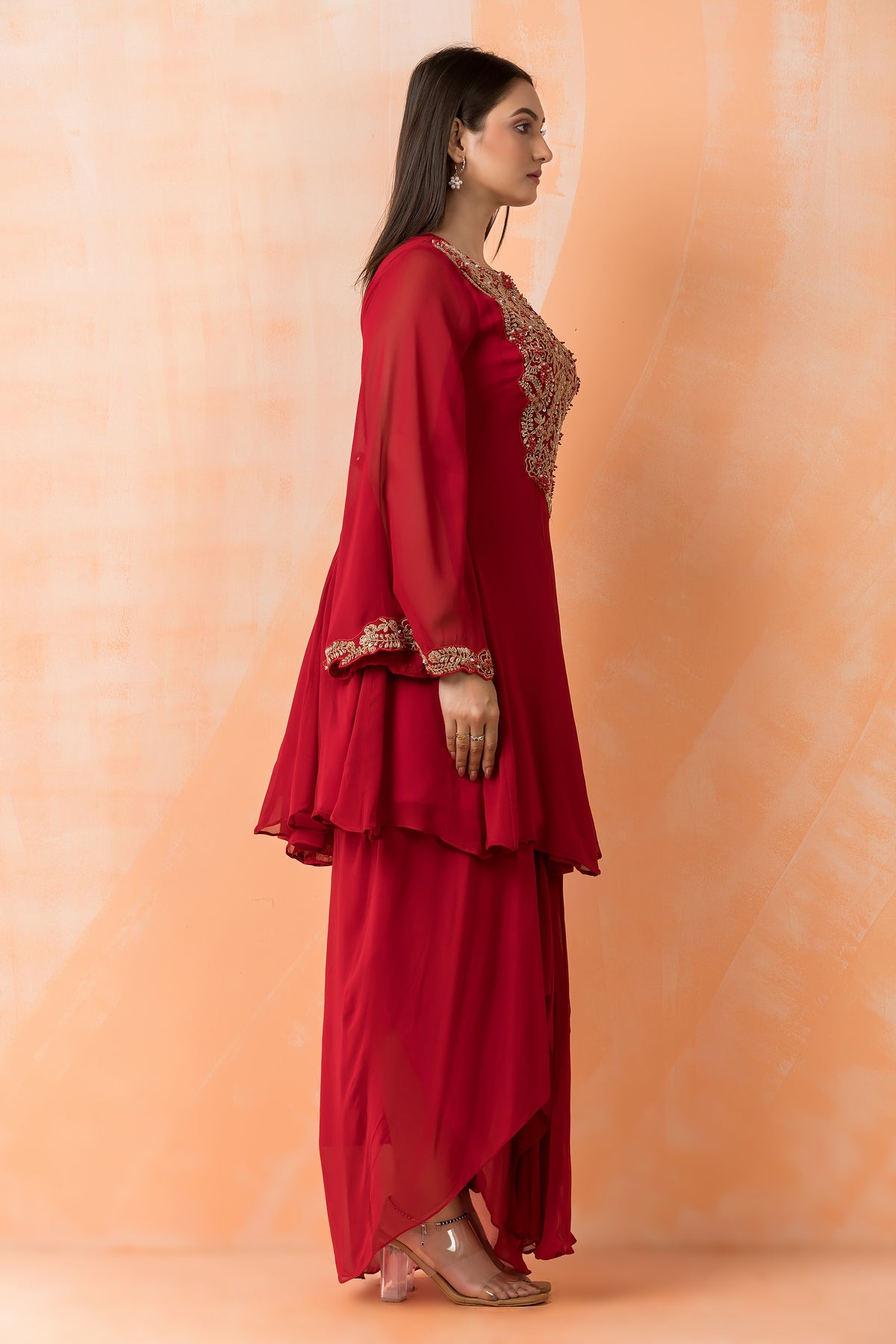 Designer top with Dhoti Drapes