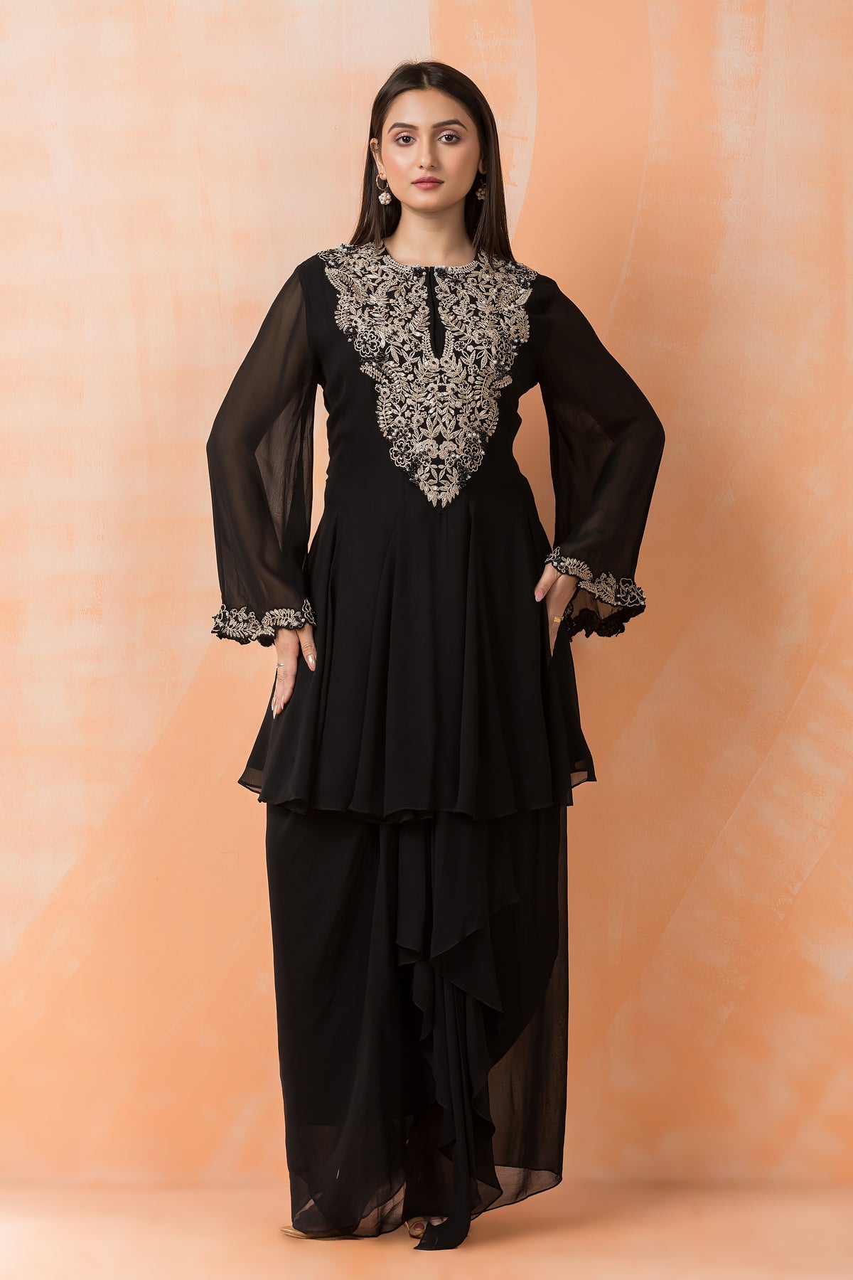 Designer top with Dhoti Drapes