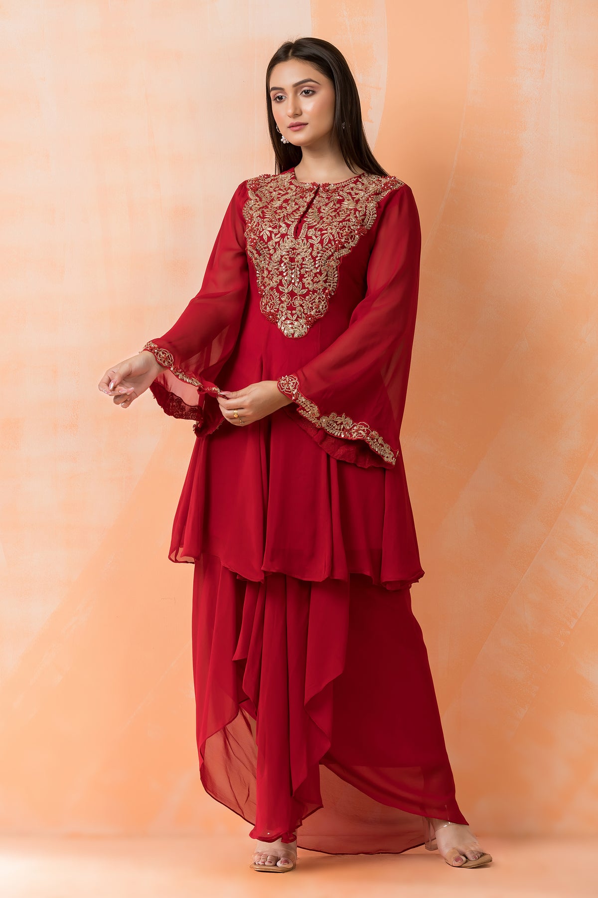 Designer top with Dhoti Drapes