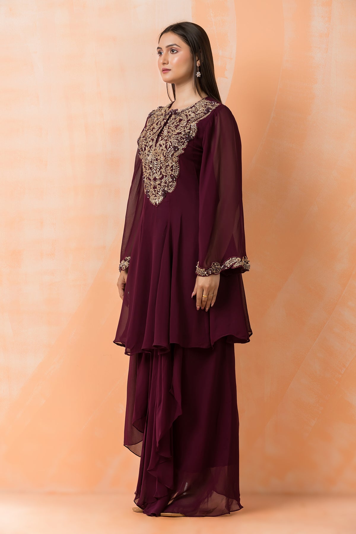 Designer top with Dhoti Drapes