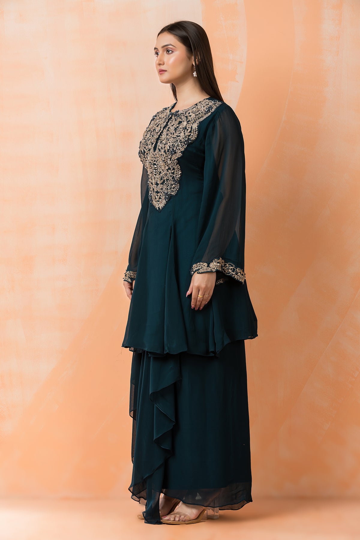 Designer top with Dhoti Drapes