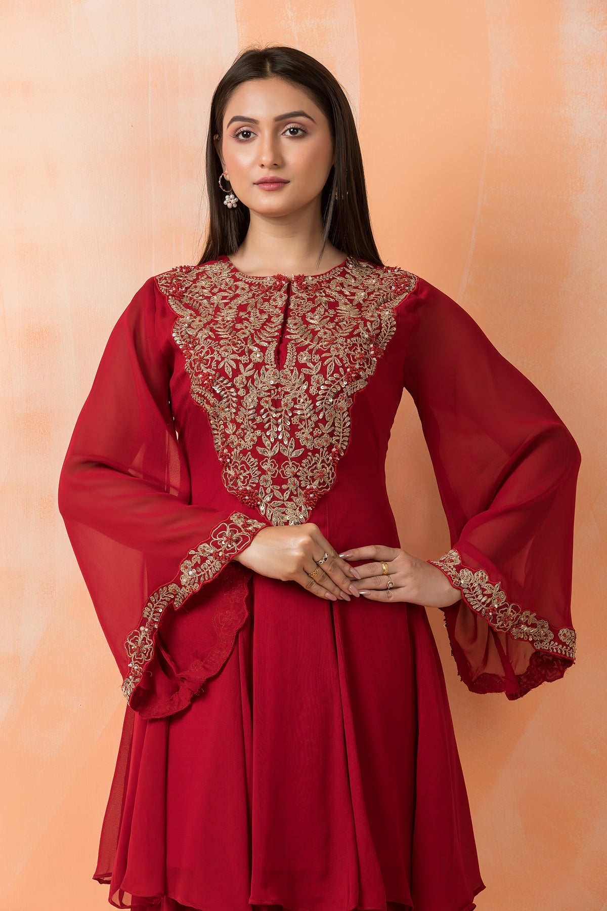 Designer top with Dhoti Drapes