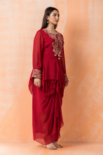 Stylish Georgette top and Dhoti Set