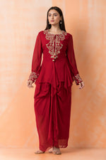 Stylish Georgette top and Dhoti Set