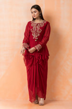 Stylish Georgette top and Dhoti Set