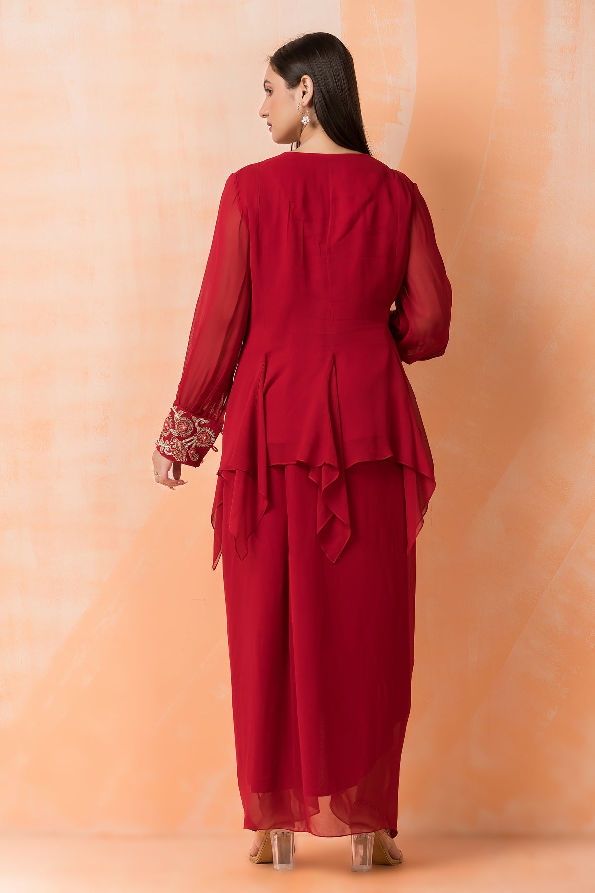 Stylish Georgette top and Dhoti Set