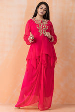 Stylish Georgette top and Dhoti Set