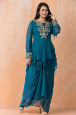 Stylish Georgette top and Dhoti Set