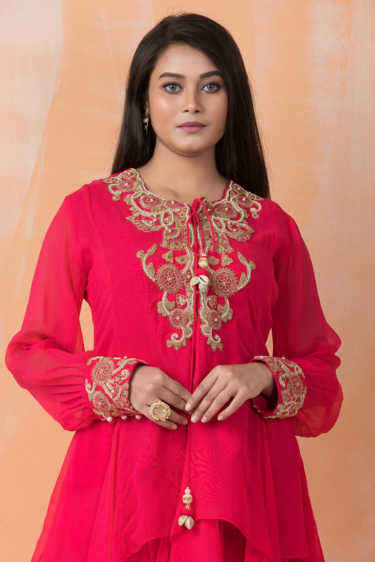 Stylish Georgette top and Dhoti Set