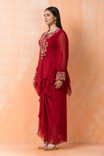 Stylish Georgette top and Dhoti Set