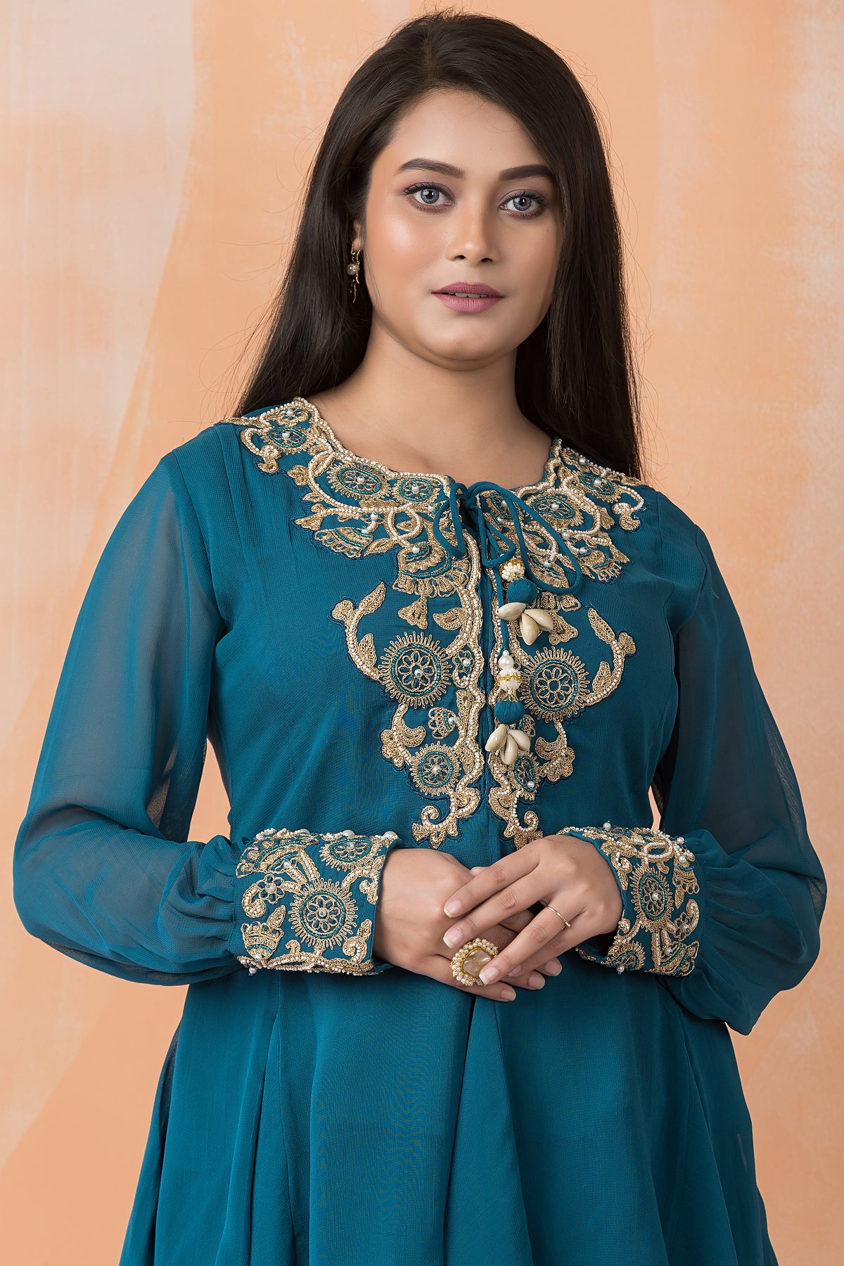 Stylish Georgette top and Dhoti Set