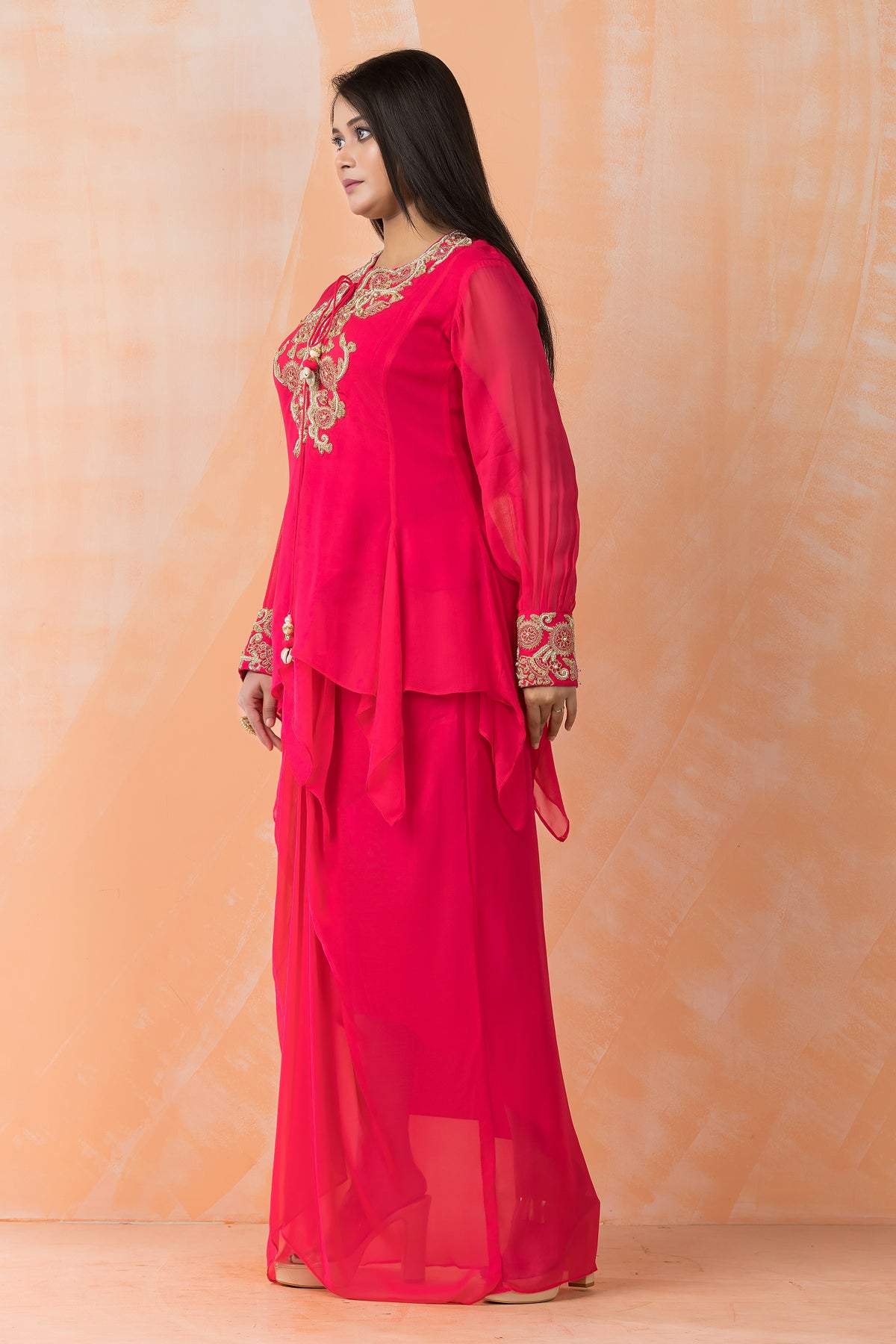 Stylish Georgette top and Dhoti Set