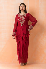 Stylish Georgette top and Dhoti Set