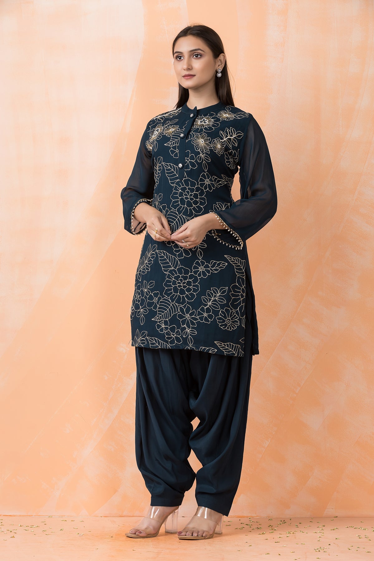 Georgette Kurta Patiala Set