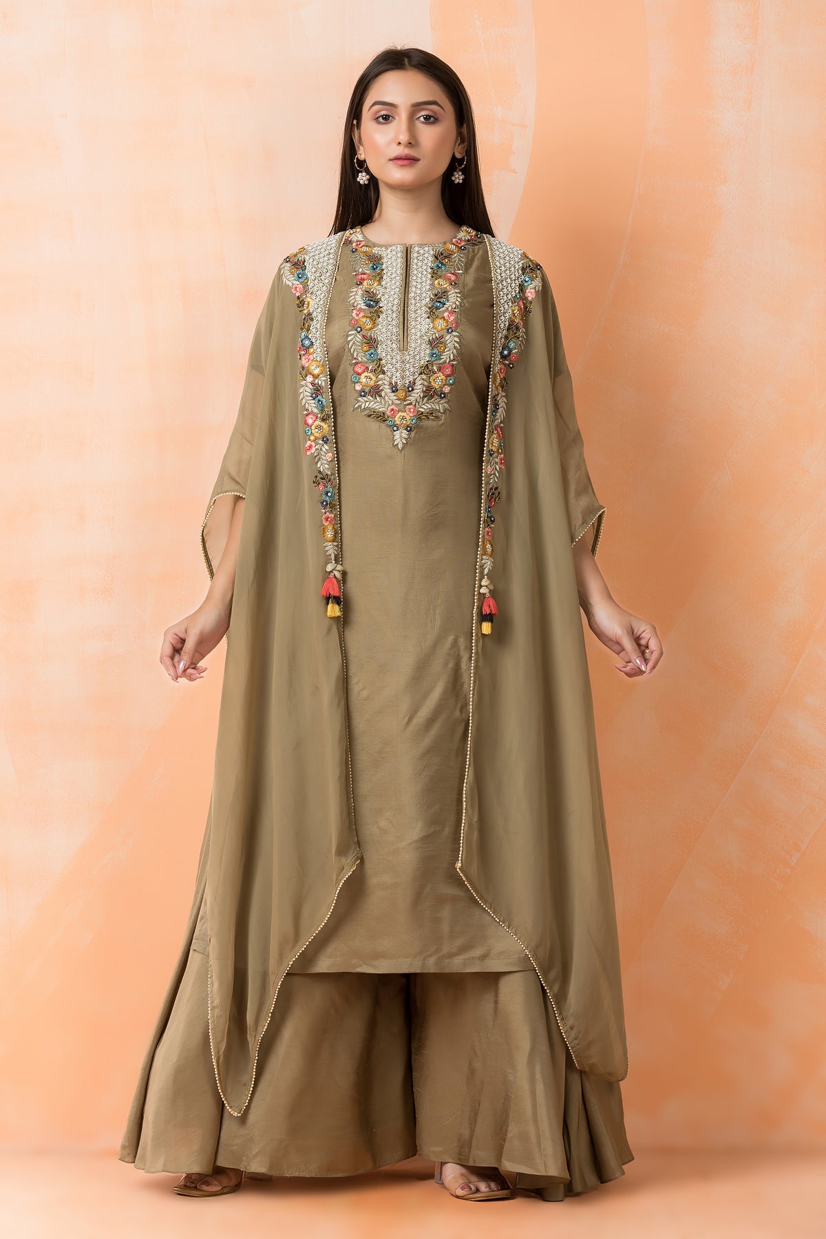 Three piece Designer Dress with Jacket