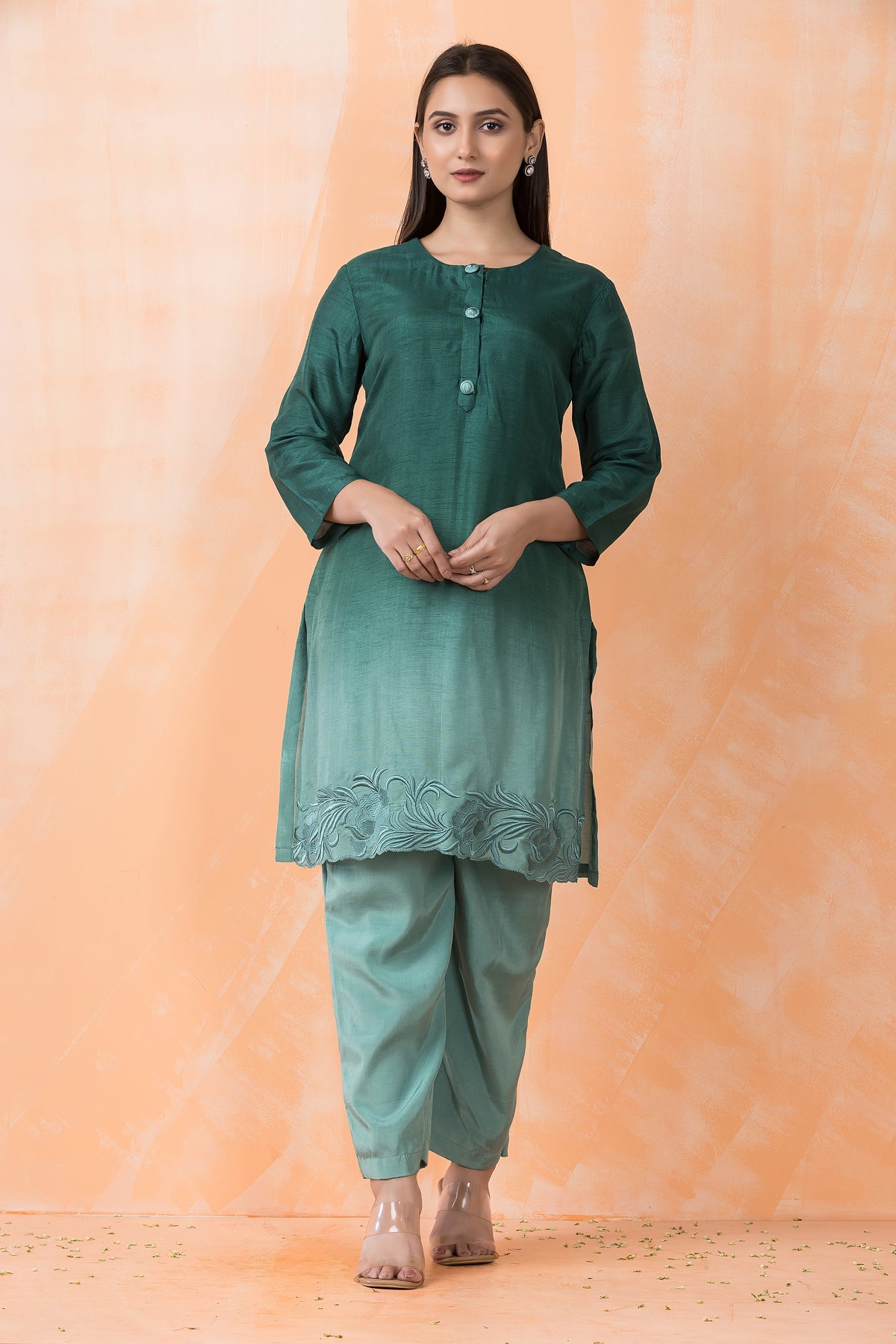 Silk Dyed Kurta Pant set