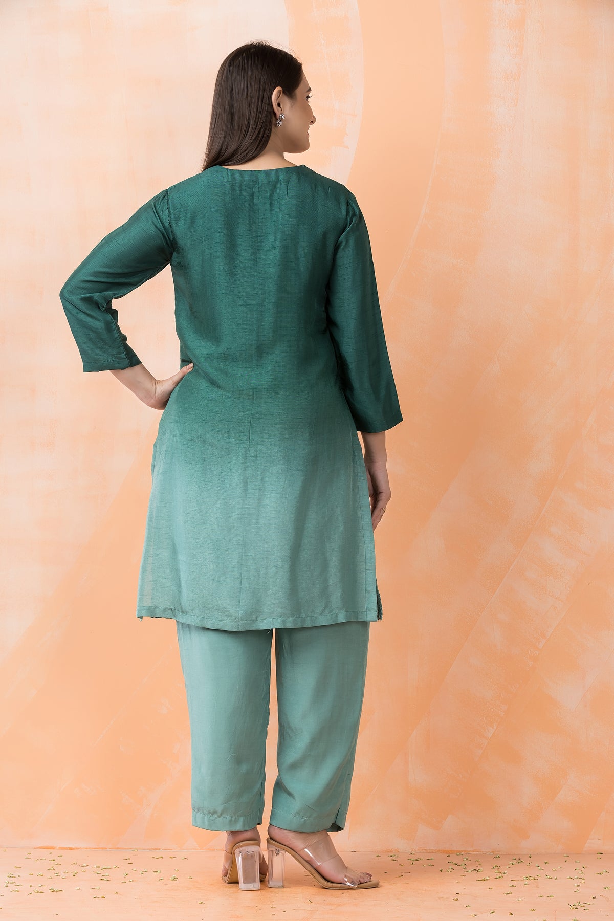 Silk Dyed Kurta Pant set