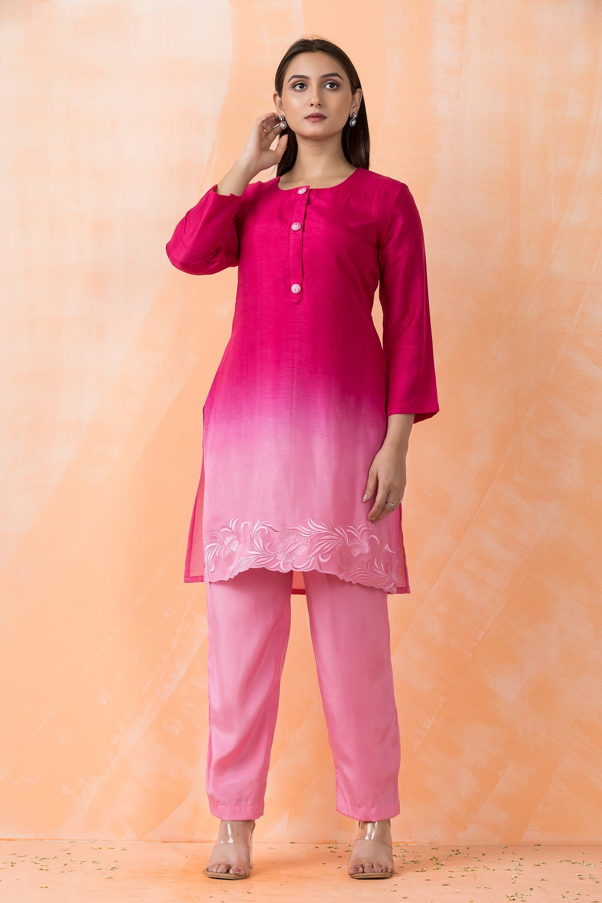 Silk Dyed Kurta Pant set