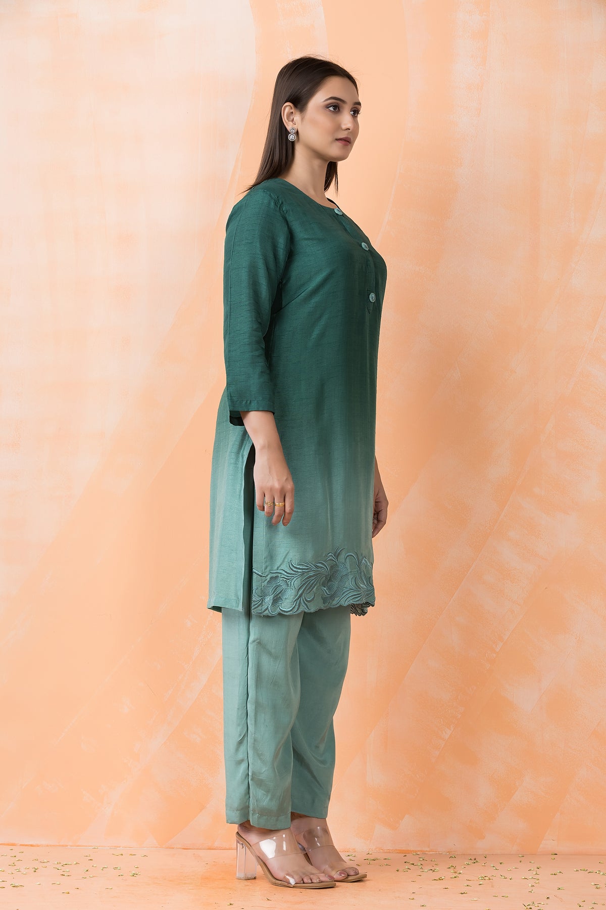 Silk Dyed Kurta Pant set
