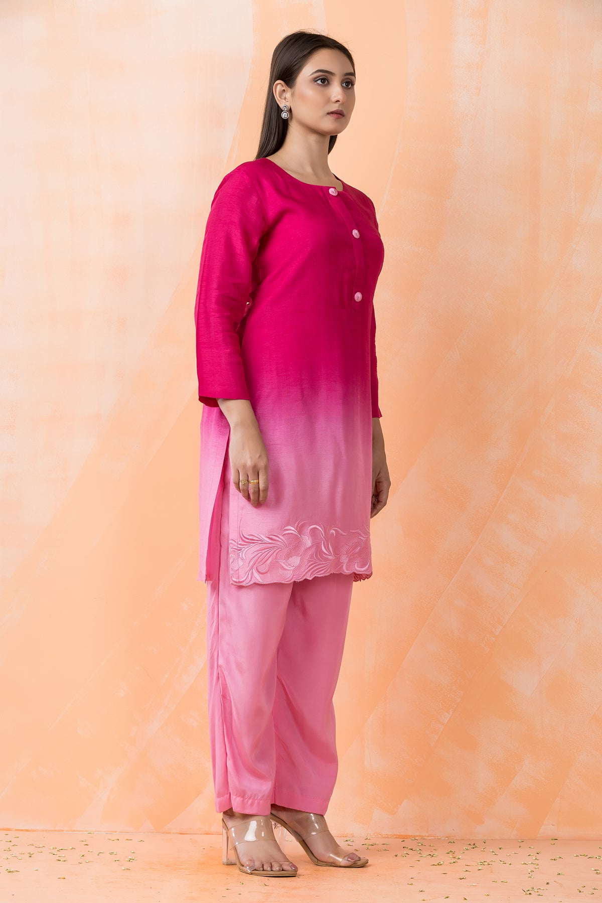 Silk Dyed Kurta Pant set