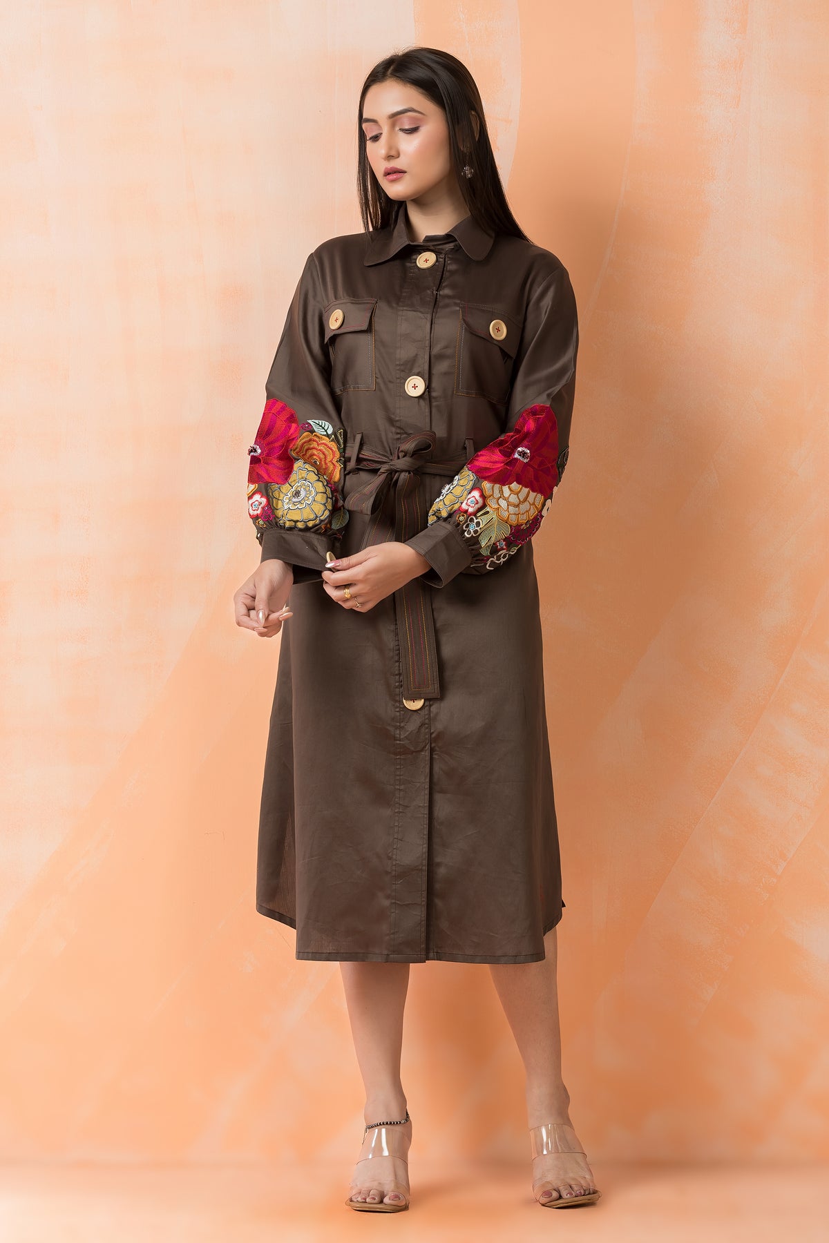 Knee Length Designer Cotton Dress