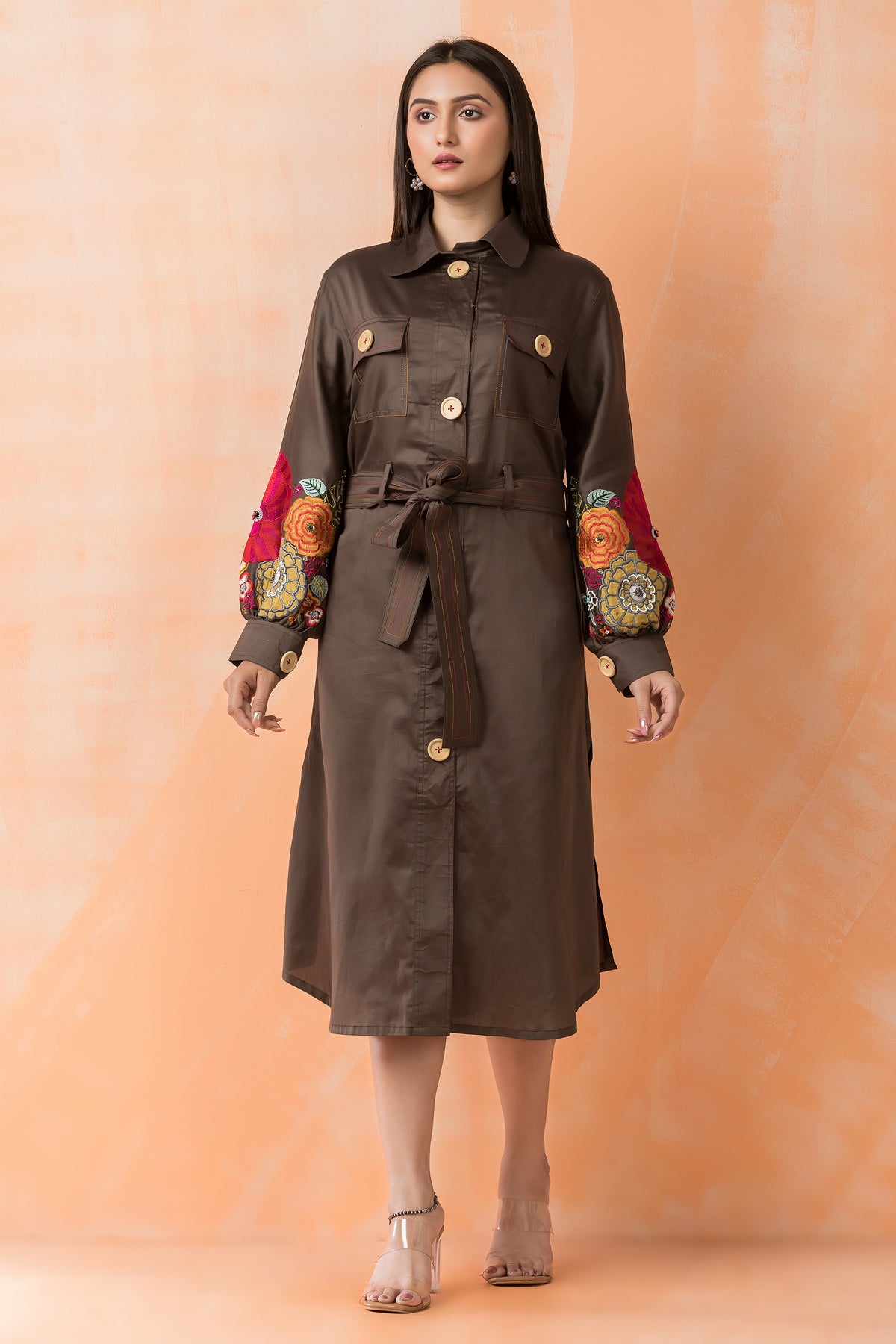 Knee Length Designer Cotton Dress