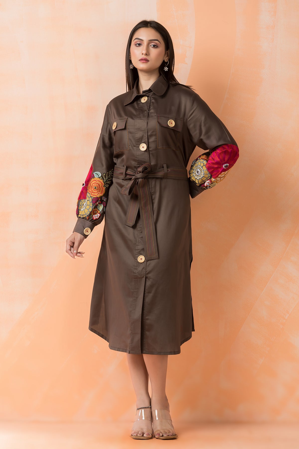 Knee Length Designer Cotton Dress