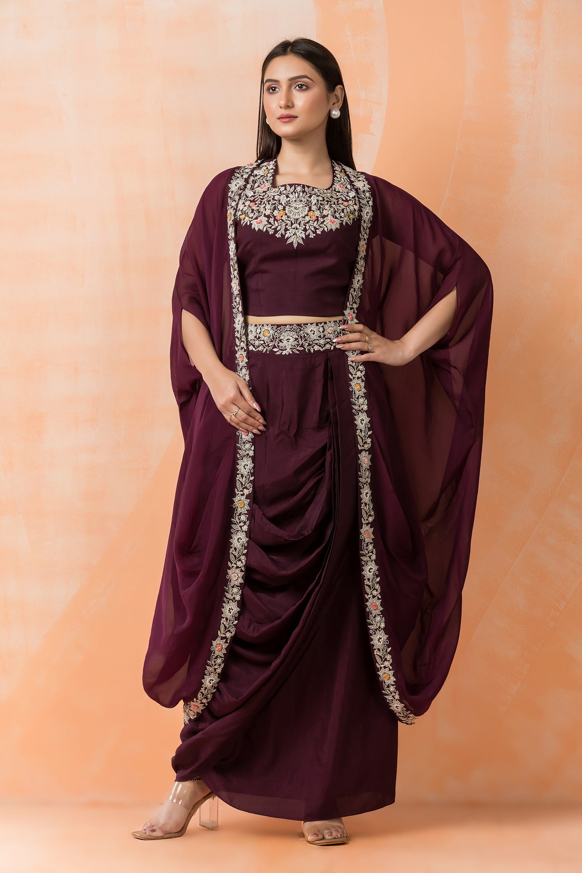 Three piece Designer Dress with Jacket