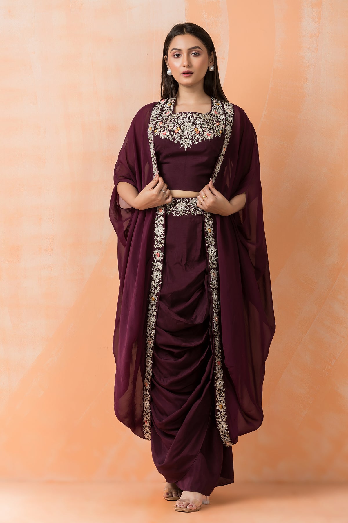 Three piece Designer Dress with Jacket