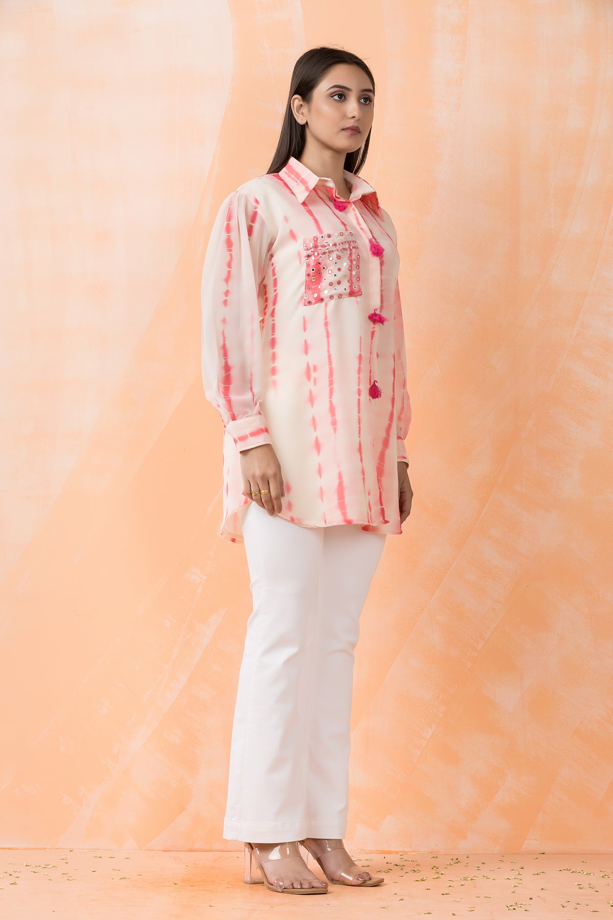 Shibori Print hand Embroidered Shirt