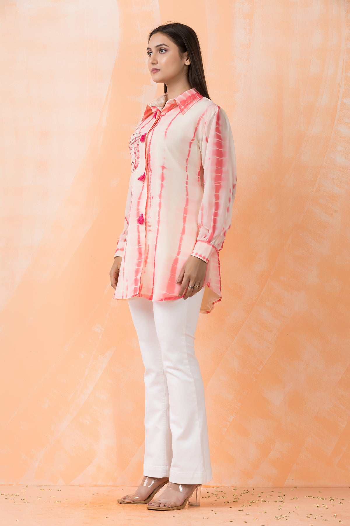 Shibori Print hand Embroidered Shirt