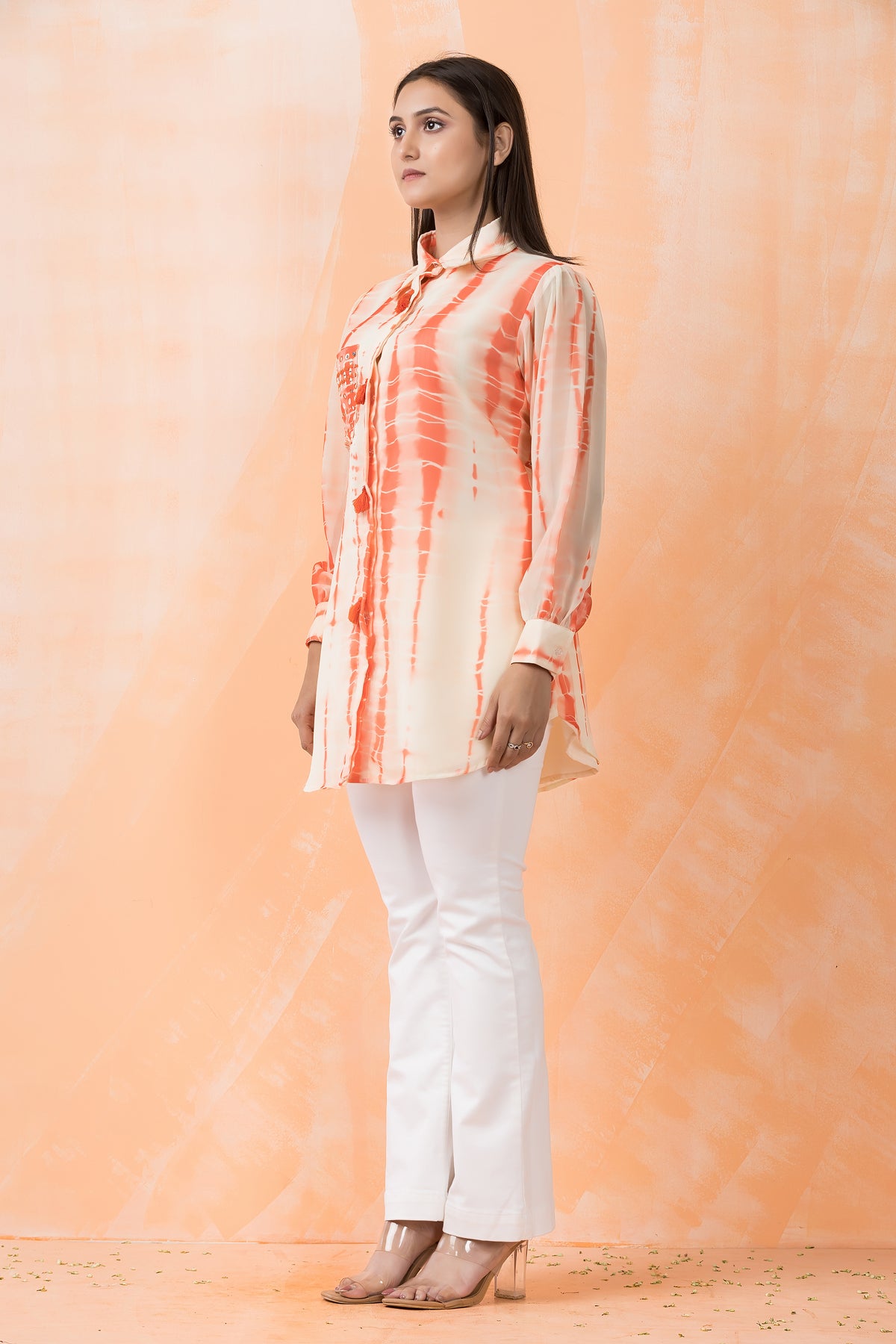 Shibori Print hand Embroidered Shirt