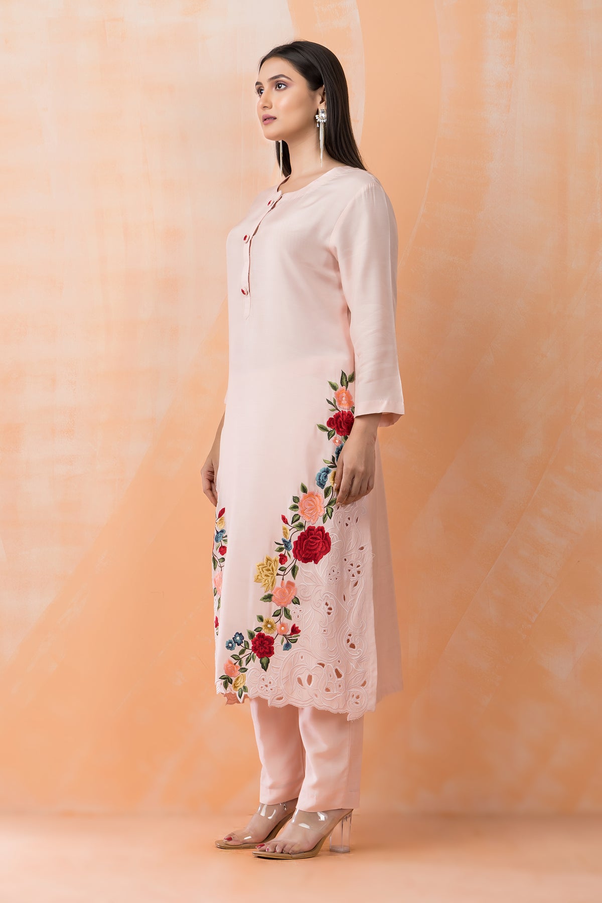 Embroidered Muslin Kurta Pant Set