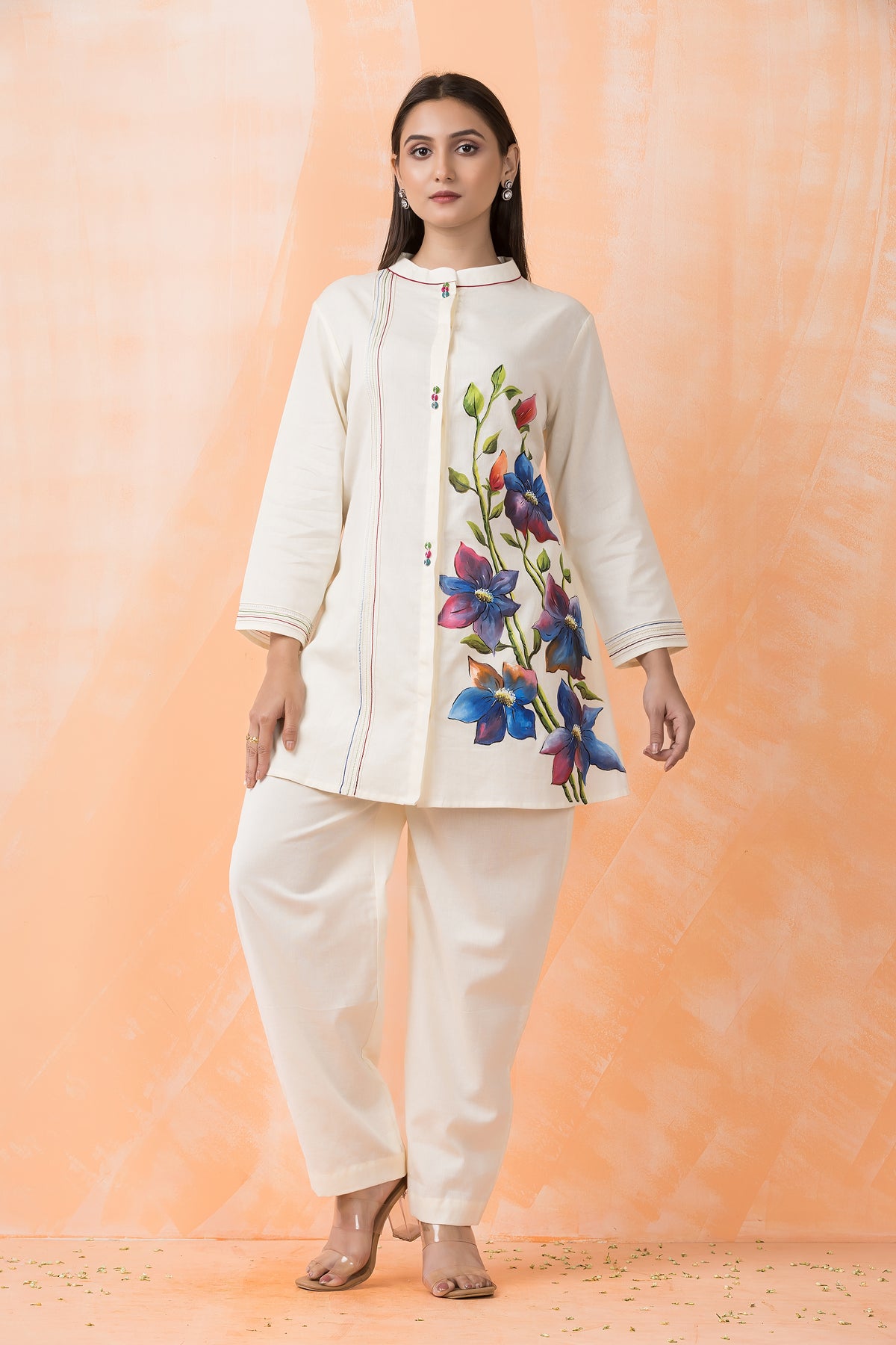 Hand painted Cotton Co-ord Set