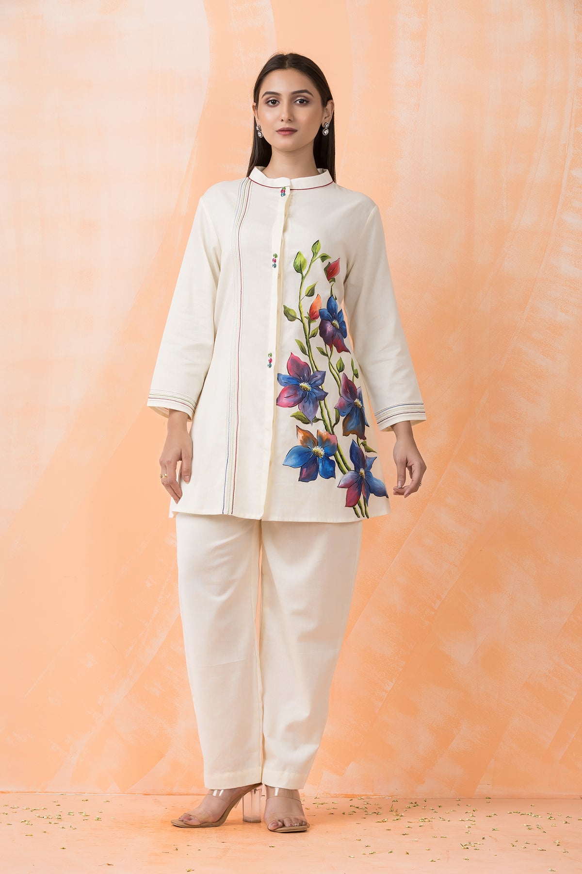 Hand painted Cotton Co-ord Set