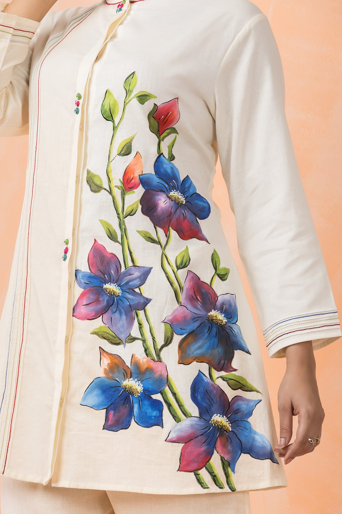 Hand painted Cotton Co-ord Set