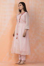 Designer Cotton Kurta pant set in Mul Chanderi