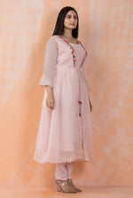 Designer Cotton Kurta pant set in Mul Chanderi