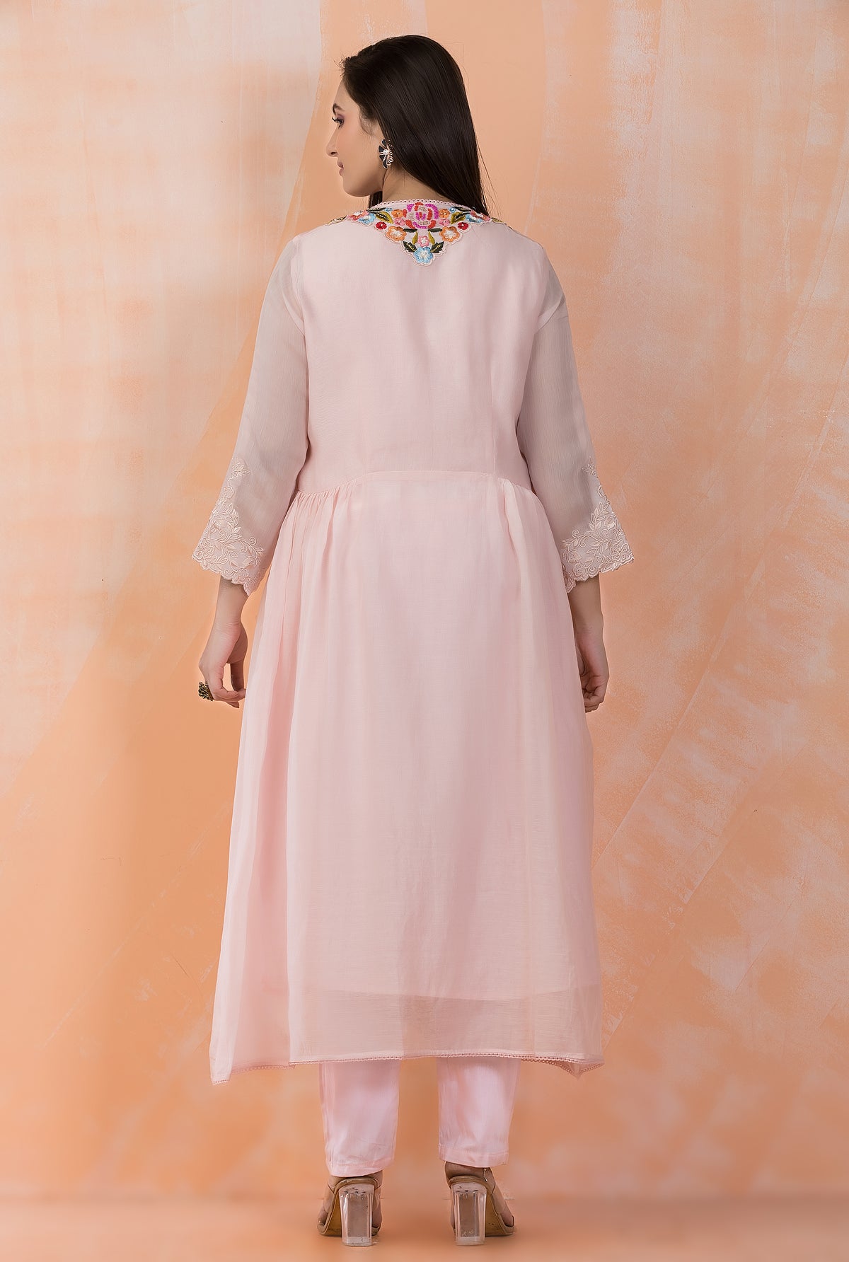 Designer Cotton Kurta pant set in Mul Chanderi