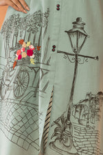 Knee Length Hand Painted Designer Dress