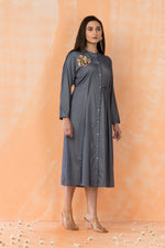 Navy blue Embroidered Dress