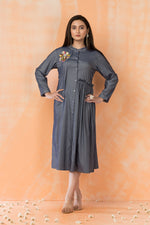 Navy blue Embroidered Dress