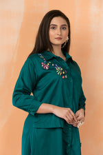 Asymmertric Floral Embroidered Dress