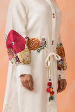 Knee Length Designer Dress with Balloon Sleeves