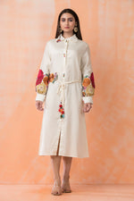 Knee Length Designer Dress with Balloon Sleeves