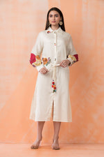 Knee Length Designer Dress with Balloon Sleeves