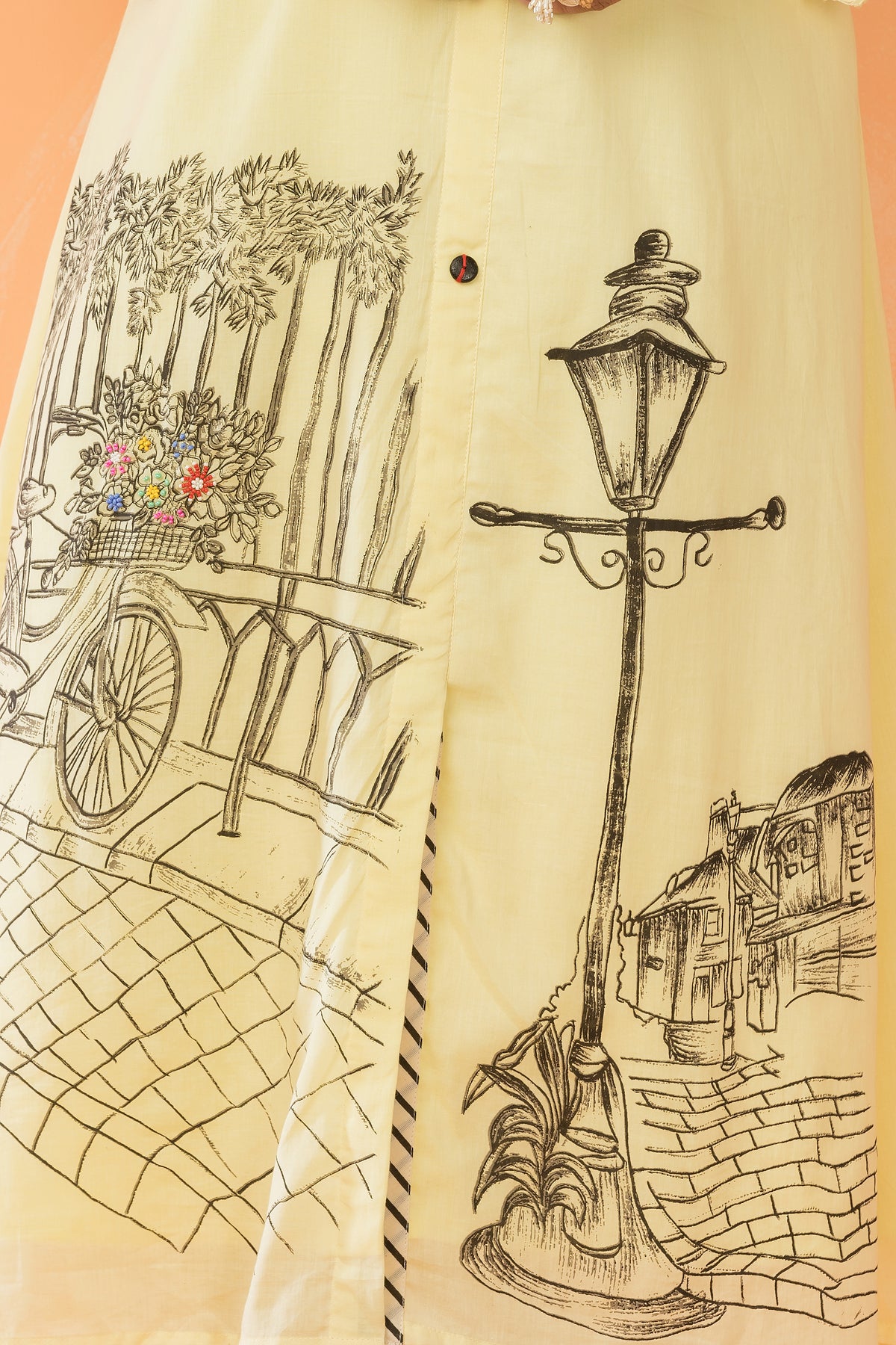 Hand Painted Mulmul Kurta Pant Set