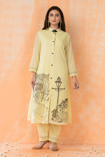 Hand Painted Mulmul Kurta Pant Set